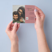 予算フォト救結婚式招待状日QRコード チラシ (手)