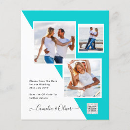 予算フォト救結婚式招待状日QRコード チラシ