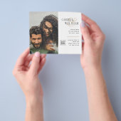 予算フォト救結婚式招待状日QRコード チラシ (手)