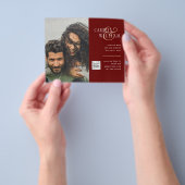 予算フォト救結婚式招待状日QRコード チラシ (手)