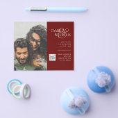 予算フォト救結婚式招待状日QRコード チラシ (シングル)