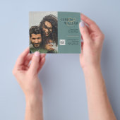 予算フォト救結婚式招待状日QRコード チラシ (手)