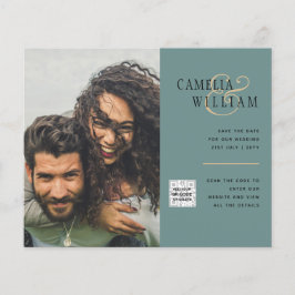 予算フォト救結婚式招待状日QRコード チラシ