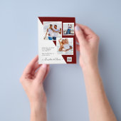 予算フォト救結婚式招待状日QRコード チラシ (手)