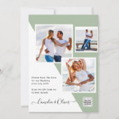 予算フォト救結婚式招待状日QRコード 招待状 (正面)