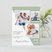 予算フォト救結婚式招待状日QRコード 招待状 (スタンド正面)