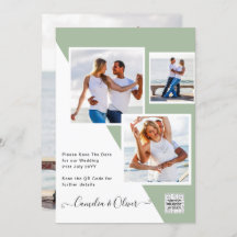 予算フォト救結婚式招待状日QRコード