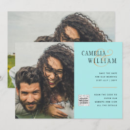 予算フォト救結婚式招待状日QRコード 招待状