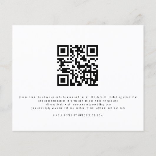 予算フォト秋花模様夕べ結婚式の招待 (裏面)