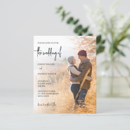 予算フォト結婚式招待状 (スタンド正面)