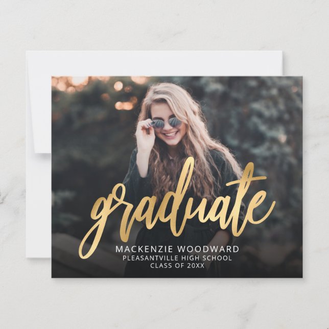 予算フォト金ゴールドスクリプトの卒業発表 (正面)