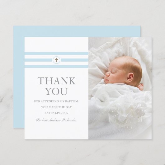 予算フォト《キリスト教》洗礼式や命名式洗礼サンキューカード (正面/裏面)
