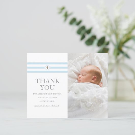 予算フォト《キリスト教》洗礼式や命名式洗礼サンキューカード (スタンド正面)