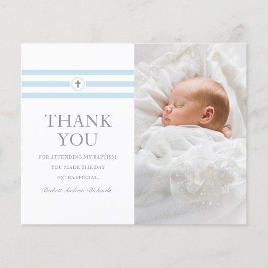 予算フォト《キリスト教》洗礼式や命名式洗礼サンキューカード (正面)