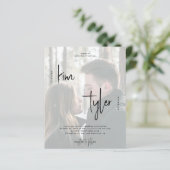 予算フォトQRコードすべて1つの結婚式招待状 (スタンド正面)