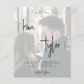 予算フォトQRコードすべて1つの結婚式招待状 (正面)