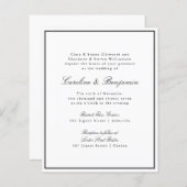 予算フォーマルスクリプ縁ど結婚式招待状 (正面/裏面)