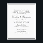 予算フォーマルスクリプ縁ど結婚式招待状<br><div class="desc">バジェットフォーマルクラシック伝統的スクリプトエレガントなウェディング招待状と狭い黒縁どい</div>