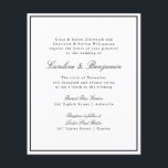 予算フォーマルスクリプ縁ど結婚式招待状<br><div class="desc">バジェットフォーマルクラシック伝統的スクリプトエレガントなウェディング招待状と狭い黒縁どい</div>