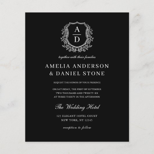 予算フォーマルフローラクレストモノグラ結婚ム チラシ (正面)