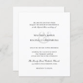 予算フォーマル伝統的結婚式招待状 (正面/裏面)