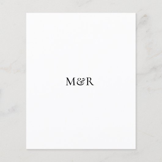 予算フォーマル伝統的結婚式招待状 (裏面)