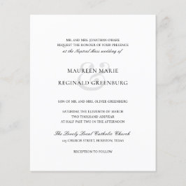 予算フォーマル伝統的結婚式招待状 チラシ