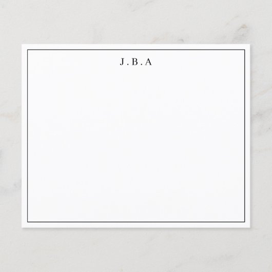 予算フォーマル3モノグラム縁ど線ノート・カード (正面)