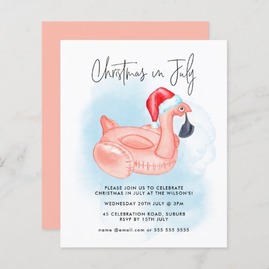 予算フラミンゴ7月の夏のクリスマスパーティー (正面/裏面)