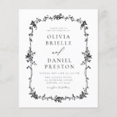 予算フランスの白黒エレガントQRコー結婚ド (正面)