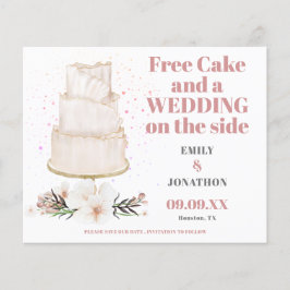 予算フリー結婚ケーキの横に日付を保存