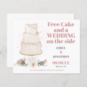 予算フリー結婚ケーキの横に日付を保存 (正面/裏面)