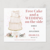 予算フリー結婚ケーキの横に日付を保存 (正面)