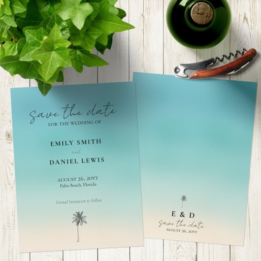 予算🌊フレンドリービーチ結婚式日付カードの保存 ポストカード