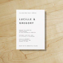 予算フレンドリーモダン結婚式招待状 招待状