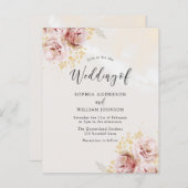 予算フレンドリー赤面フローラ結婚式招待状 (正面/裏面)