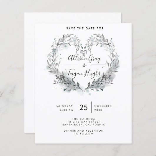 予算フロスト日付フライヤーを保存 (正面/裏面)