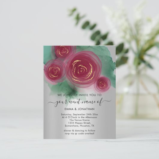 予算フローラとのスタイルの花QRコードバラ (スタンド正面)