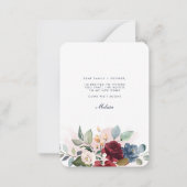 予算フローラの新しい住所のお知らせ ノートカード (裏面)