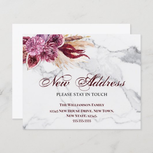 予算フローラの新しい住所の引越しのお知らせ (正面/裏面)