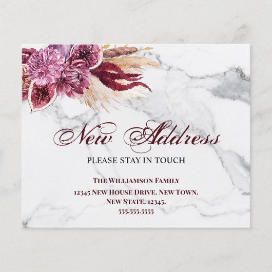 予算フローラの新しい住所の引越しのお知らせ (正面)