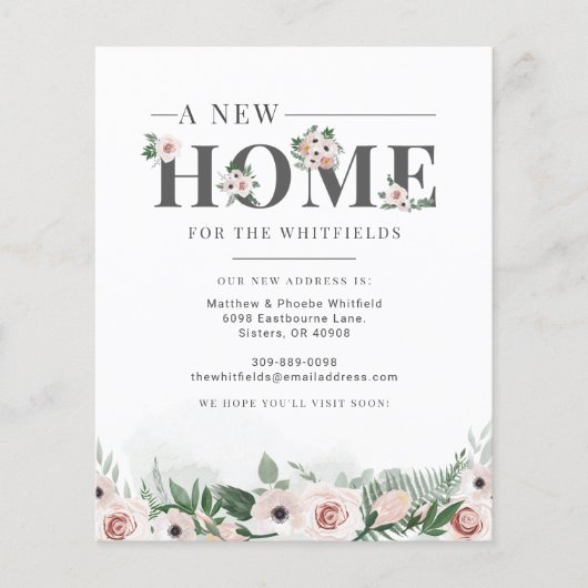 予算フローラの新しい住所の引越しのお知らせ (正面)