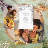 予算フローラの葉の写真結婚式招待状