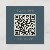 予算フローラアイボリーバラ金ゴールドティール（緑がかった色）QRコードRSVP エンクロージャーカード (裏面)