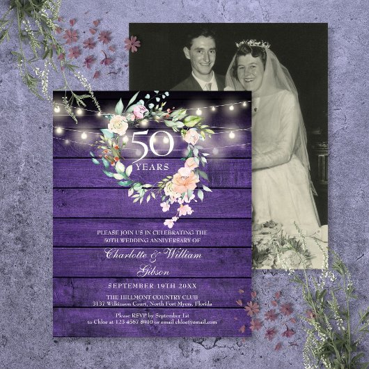 予算フローラウッド50周年記念写真招待状