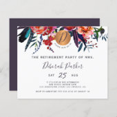 予算フローラエレガント退職パーティの招待状 (正面/裏面)