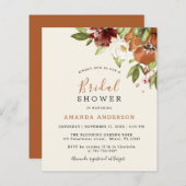 予算フローラオレンジブライダルシャワー招待 (正面/裏面)