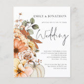 予算フローラカボチャスクリプトQR結婚式招待状 (正面)