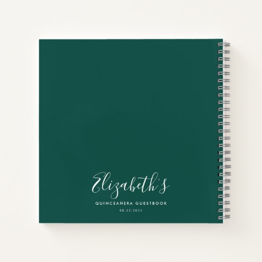 予算フローラグリーンドレスキンセアニェラゲストブック ノートブック (裏面)