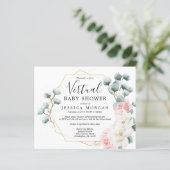 予算フローラグリーンリーバーチャルベビーシャワー招待状 (スタンド正面)